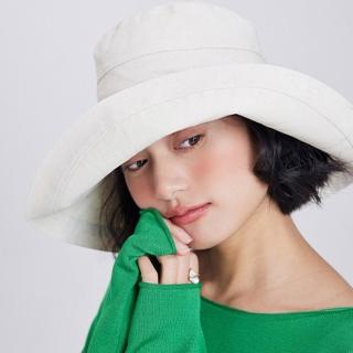 【LEEHER】帽子女/棉麻帽/日系風/可折疊/漁夫帽/女生漁夫帽/圓帽/純色/大頭圍/穿搭/大帽簷