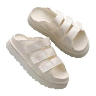 【UGG】GOLDENGLOW SLIDE 魔鬼氈輕量厚底拖鞋 女 米白 休閒寬帶素面涼鞋 夏季一腳蹬懶人鞋1167430