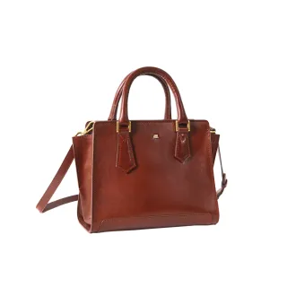 【SOBDEALL 沙伯迪澳】真皮梯形手提兩用包