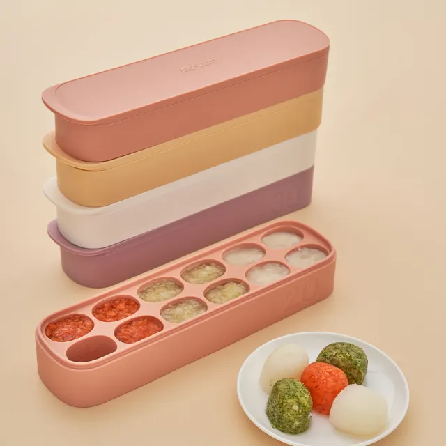 【MOYUUM】韓國 雙層密封白金矽膠副食品分裝盒(12格/多款可選)