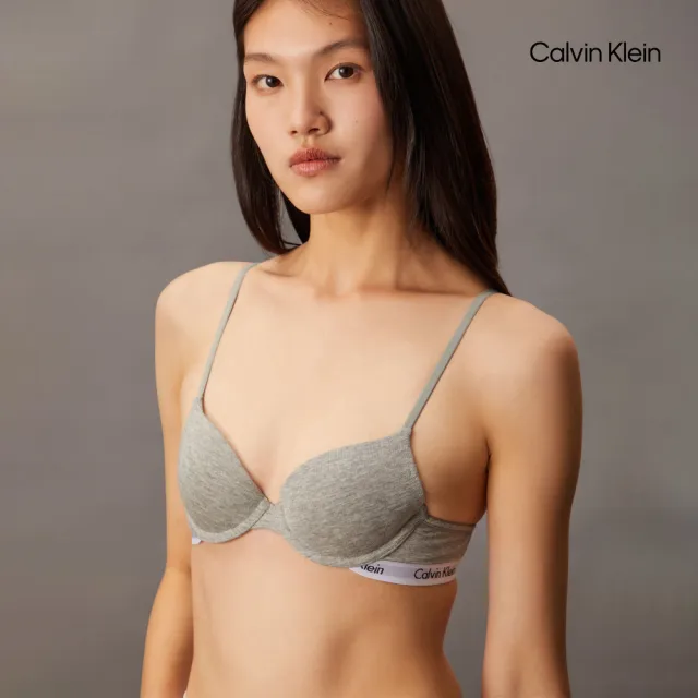 【CALVIN KLEIN】官方旗艦館 CK Carousel 薄襯半杯式胸圍 _灰色