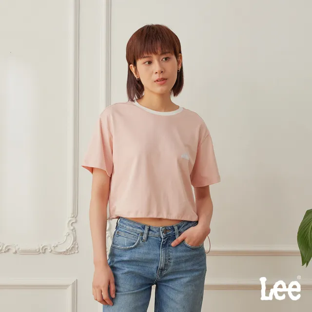 【Lee】女裝 短袖T恤 / 短版 撞色圓領 / 季節性版型 共2色(LB502068954 / LB502068957)