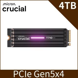 【Crucial 美光】T710 Gen5 2280 M.2 4TB SSD固態硬碟(含原廠散熱片/CT4000T710SSD5)