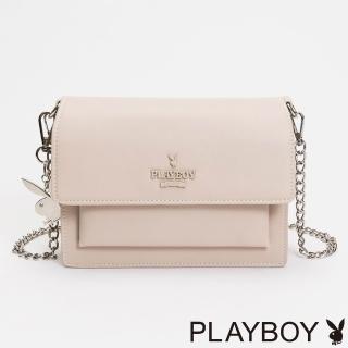 【PLAYBOY】斜揹包 Mademoiselle系列條背帶/手挽帶 Eternal系列(米色)