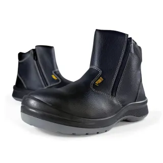 【PERFiT】防穿刺/抗靜電 緩震安全靴拉鍊黑 PT004-BK(鋼頭鞋/止滑鞋/安全鞋/不開口笑/YKK拉鍊)