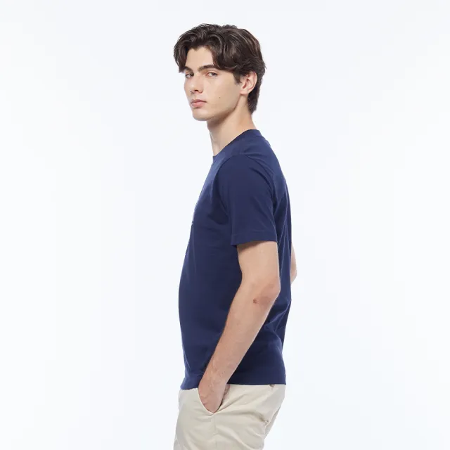 【NAUTICA】官方旗艦 男裝  指南針圖騰印花短袖T恤(藍色)