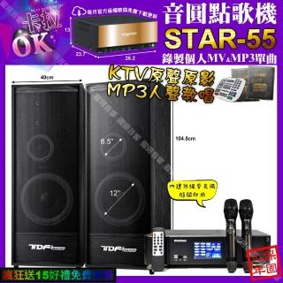 【音圓】STAR-55+ENSING Pro3 數位 含無線麥克風2支+TDF K-124(卡拉OK組合/音響設備)