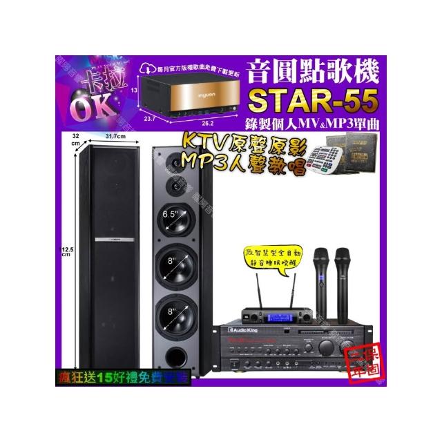 【音圓】STAR-55+AudioKing PRO-X6+TDF M-6+JBL VM-300(卡拉OK組合/音響設備)