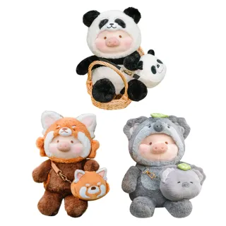 【台隆手創館】罐頭豬LuLu動物派對毛絨公仔(大熊貓 小熊貓 懶懶無尾熊)
