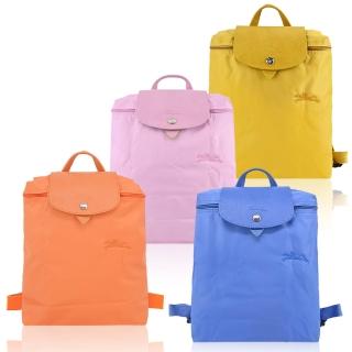【LONGCHAMP】LE PLIAGE GREEN系列刺繡再生尼龍摺疊後揹包(中/多色選)