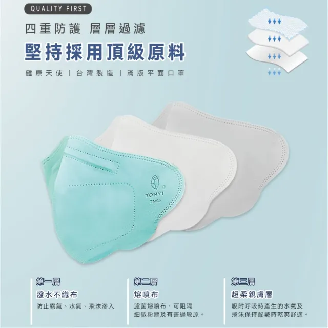 【健康天使】MIT醫用3D立體成人寬耳繩鬆緊帶口罩 黑色(30入/袋)