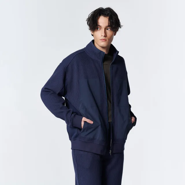 【ARVOpm】男女同款 藍色休閒套裝大口袋外套00202410111(限時6折)