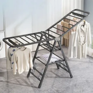 【居家cheaper】翼型三層歐式曬衣架 HA160-3BK(免組裝/碟型衣架/曬衣架/雙翼衣架/戶外衣架/曬被架)