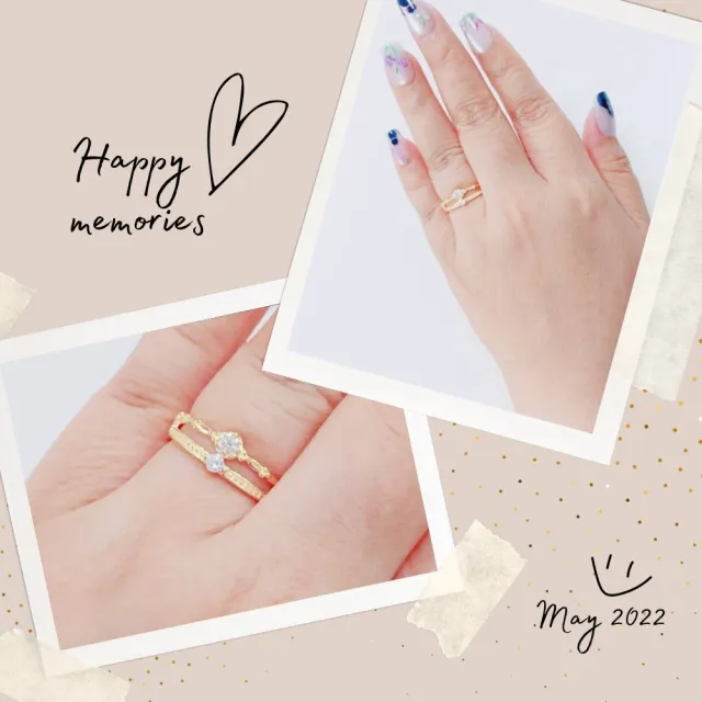 【Luster】38女王!10分 D/VS 皇冠 培育鑽 純銀/玫瑰金/黃K金 雙層 戒指-任選(做自己最閃耀的公主)