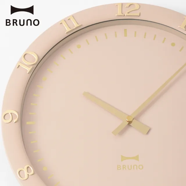 【BRUNO】日本BRUNO粉彩掛鐘(優雅燙金設計 點綴出高雅質感)