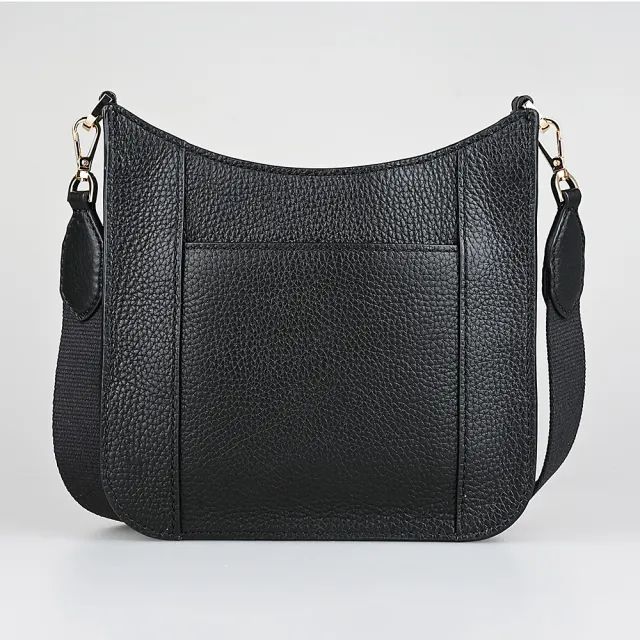 【Michael Kors】MICHAEL KORS BRILEY荔枝紋皮革釦式斜背包(小/黑)