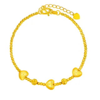 【Just Gold 鎮金店】心輪光暉 黃金手鍊(網路限定)