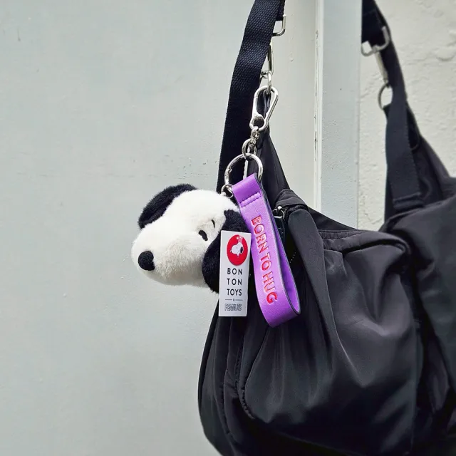 【BON TON TOYS】雙11 Snoopy史努比環保毛絨背包吊飾-奶油(8cm 玩偶、娃娃、鑰匙圈)