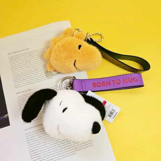 【BON TON TOYS】雙11 Snoopy史努比環保毛絨背包吊飾-奶油(8cm 玩偶、娃娃、鑰匙圈)