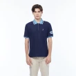 【NAUTICA】官方旗艦 男裝  亮色跳色領口短袖POLO衫(藍色)