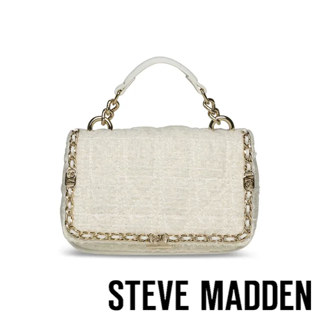 【steve madden】毛尼格紋翻蓋斜背包 BGRETELT(白色)