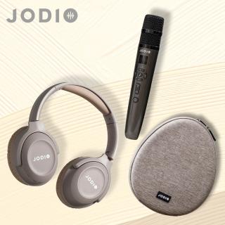 【J-POWER 傑強】JODIO 藍芽行動KTV耳機豪華組 奶茶色(無線麥克風 收納包 耳機 K歌 行動KTV 卡拉OK 戶外)