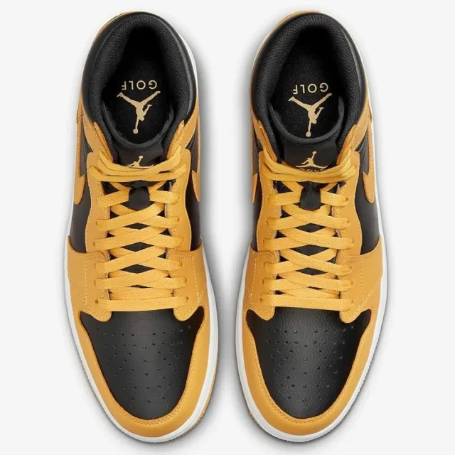 【MACHENIKE】高爾夫球鞋 Air Jordan 1 High Golf 男鞋 防水 黃 黑 Pollen 休閒鞋(DQ0660-700)