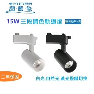 【Everlight 億光】4入組 億光 LED 星悅 15W LED 調色軌道燈(三段撥切換色)