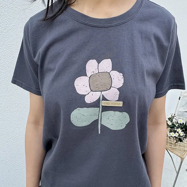 【Hana Mokuba】花木馬日系女裝圓領花朵印花休閒上衣(T恤)