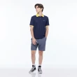 【NAUTICA】官方旗艦 男裝  撞色領口滾邊短袖POLO衫(深藍色)
