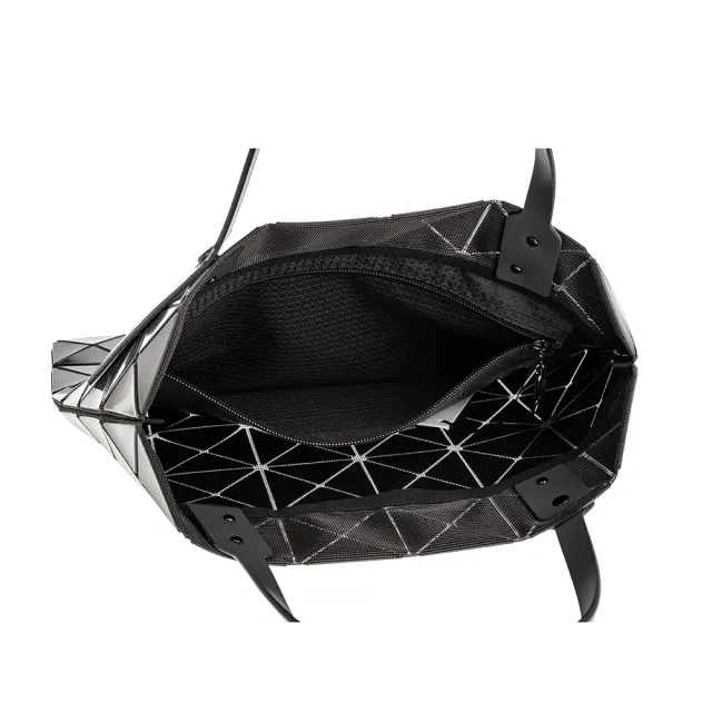 【ISSEY MIYAKE 三宅一生】BAOBAO 新款LUCENT ONE-TONE三角格6X6手提包(CHARCOAL)