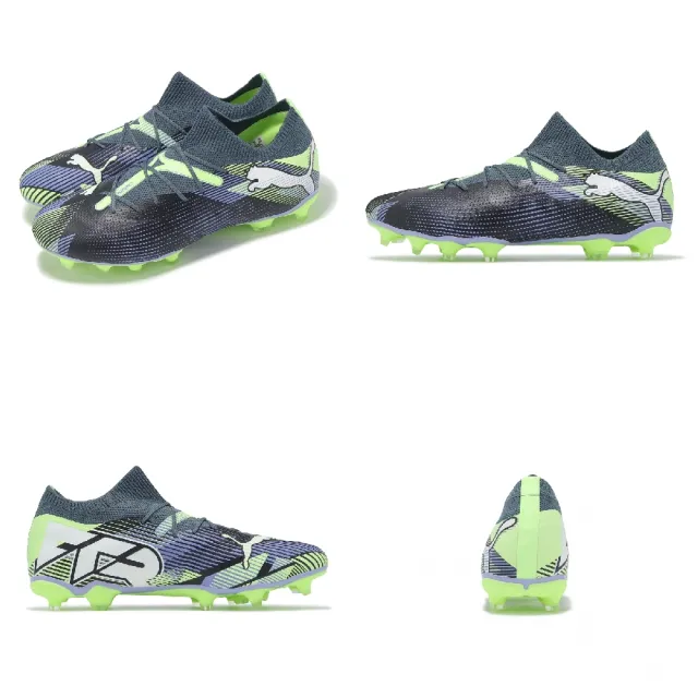 【PUMA】足球鞋 Future 7 Match FG AG 男鞋 短草皮場地 藍 綠 襪套 支撐(107931-03)