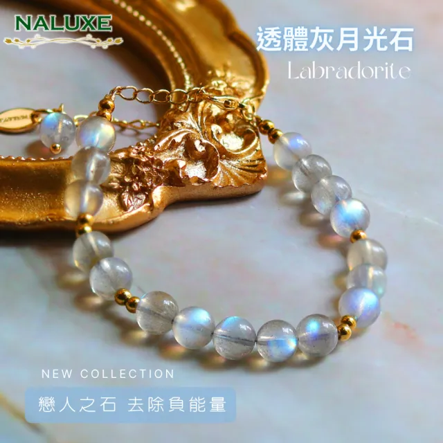 【Naluxe】拉長石 灰月光石 設計款開運手鍊(靜心紓壓｜提升洞察力｜激發潛能｜招財聚貴人｜守護愛情)（其他規格）