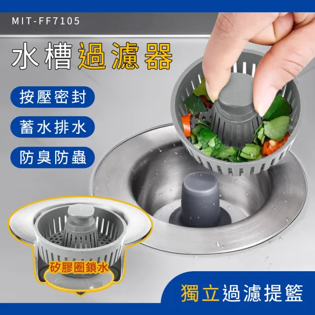 水槽濾網 過濾器 濾菜渣 排水孔濾網 過濾菜渣 洗手臺濾網 618-FF7105(洗碗槽蓋 水槽配件)
