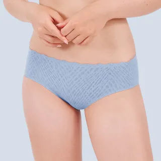 【sloggi】ZERO FEEL BLISS零感蕾絲雅致系列中腰小褲(灰藍)