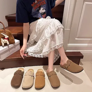 【Alberta】36-45加大尺碼 日系女士男士 跟高3cm 穆勒鞋 包頭半拖鞋懶人鞋 舒適休閒鞋 涼拖鞋 4色