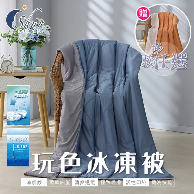 【ISHUR 伊舒爾】買1送1 玩色雙面冰凍涼被(涼感被/超密針織技術夏被/超滑順/多款選)