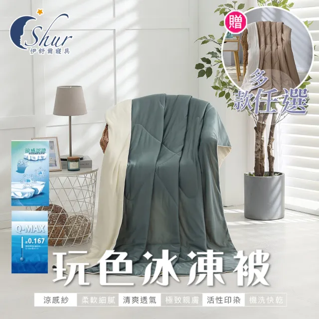 【ISHUR 伊舒爾】買1送1 玩色雙面冰凍涼被(涼感被/超密針織技術夏被/超滑順/多款選)