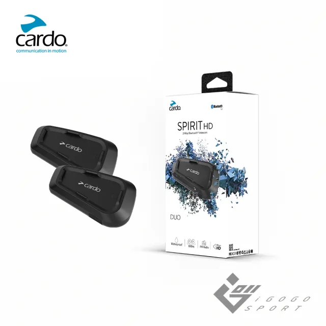 【Cardo】SPIRIT HD 安全帽通訊藍牙耳機(雙入組 官方直營)