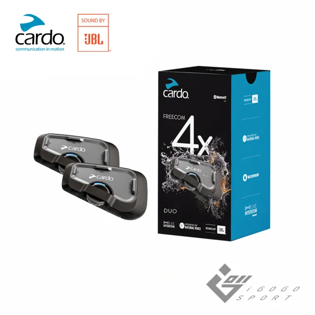 【Cardo】FREECOM 4X 安全帽通訊藍牙耳機(雙入組 官方直營)
