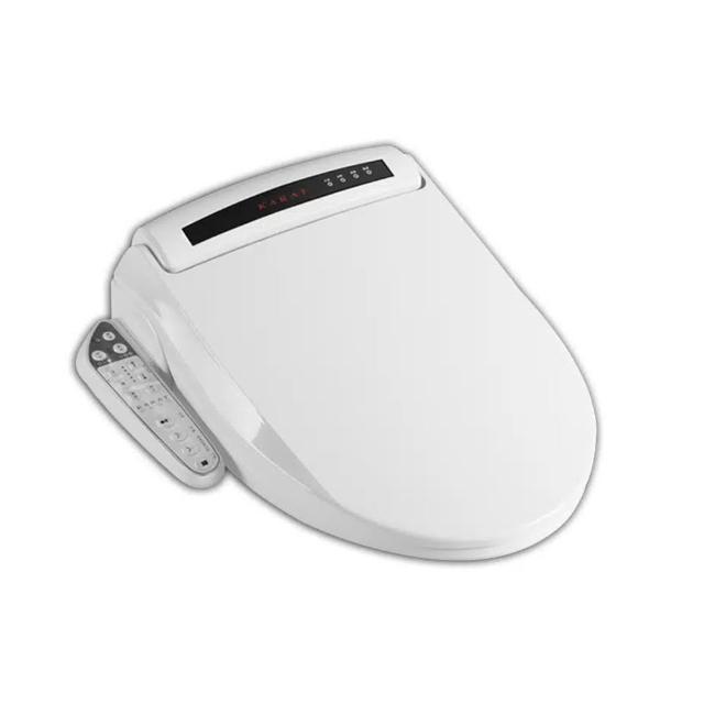 KARAT 凱樂 KL-970S 儲熱式免治馬桶座,採用節能省電設計,提供暖座、按摩洗淨、人體感應及水溫調節功能。4段水溫(常溫、34°C、37°C、41°C)與座溫控制,適合各種水壓(0.1~0.75MPa),尺寸深485x高185x寬475mm,線長1.5M,功率660W,BSMI認證T33372,帶來舒適衛浴體驗。 KARAT凱樂 KL-970S