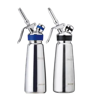 【台灣mosa】0.5L不鏽鋼奶油槍 奶油發泡器 贈氣彈10顆(鏡面/髮絲紋 isi)