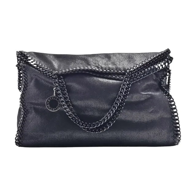 【Stella McCartney】FALABELLA粒面環保皮革摺疊托特包(黑234387-W8180-1000)