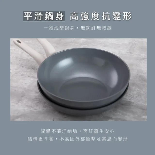 【KINYO】Neutral IH陶瓷塗層不沾鍋具(不沾鍋 炒鍋 平底鍋 雙耳湯鍋)