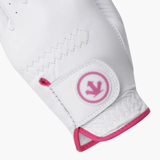 【DESCENTE】GOLF 迪桑特 女士 羊皮雙手高爾夫球手套(白色)