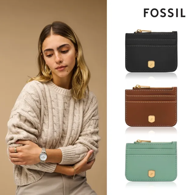 【FOSSIL】Lennox 真皮卡片零錢包 (多色可選)