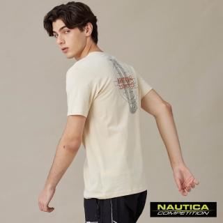 【NAUTICA】官方旗艦 男裝 COMPETITION科技感圖騰短袖T恤(米色)