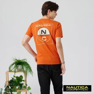 【NAUTICA】官方旗艦 男裝 COMPETITION雙面LOGO短袖T恤(橘色)
