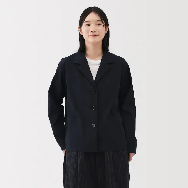 【MUJI 無印良品】女速乾平織布襯衫式外套(黑色/暗藍/深棕)