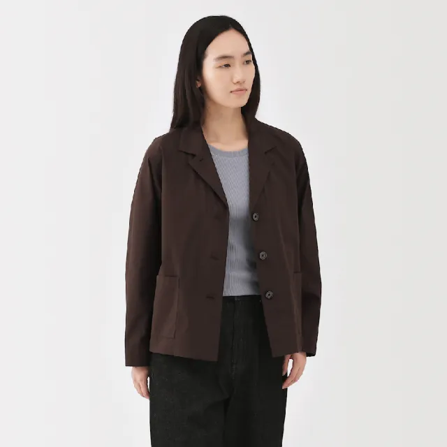 【MUJI 無印良品】女速乾平織布襯衫式外套(黑色/暗藍/深棕)